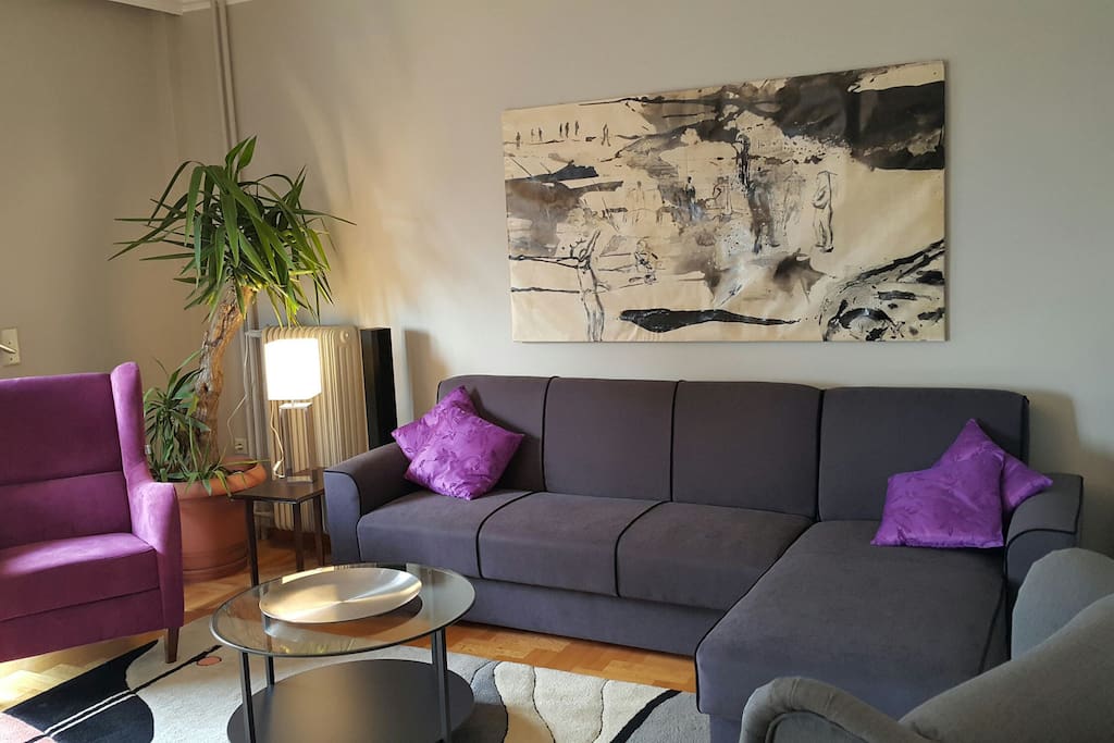 Living room. Sofa can be trasformed to bed for 7th guest