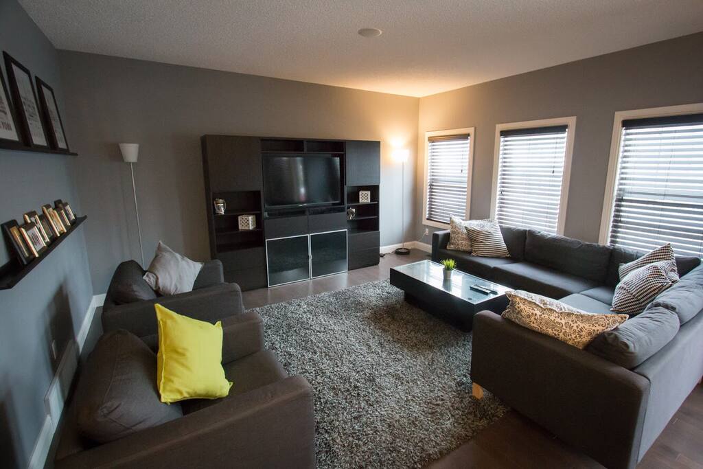 Large window provide plenty of light in the living room.