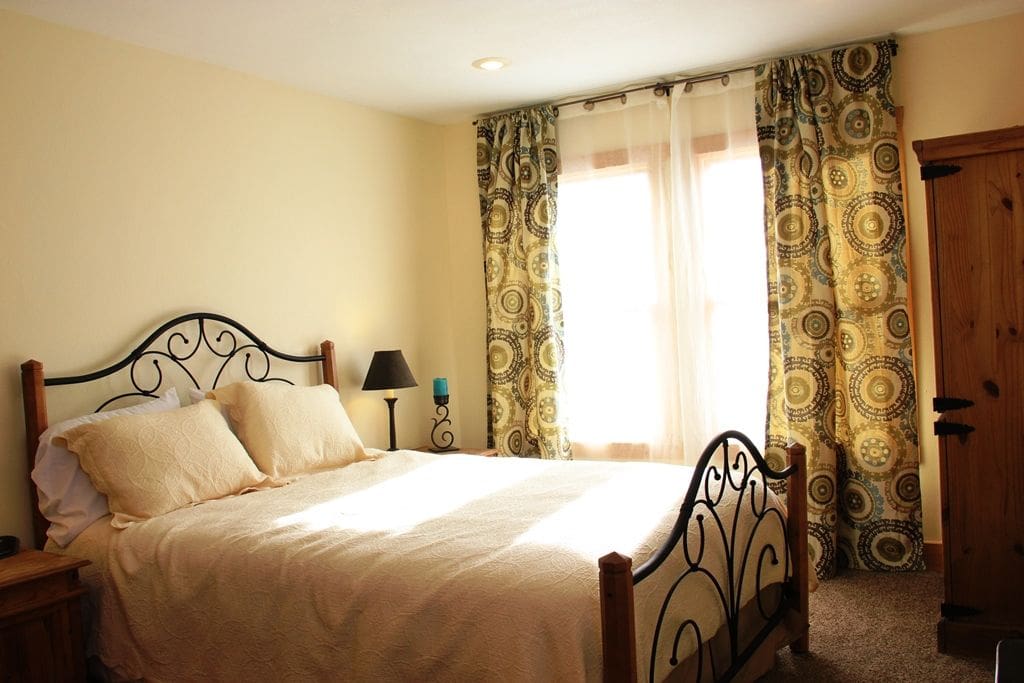 restful queen room with private entrance