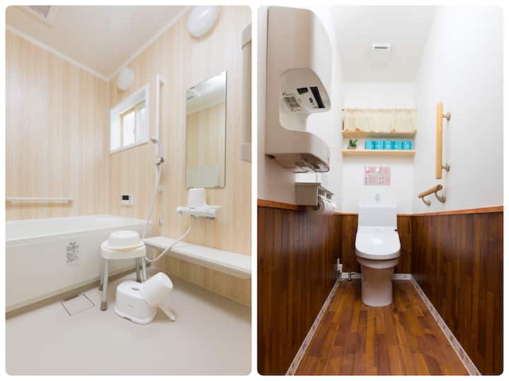 【お風呂・トイレ】大きめのバスルームとウォシュレットトイレ（2カ所）