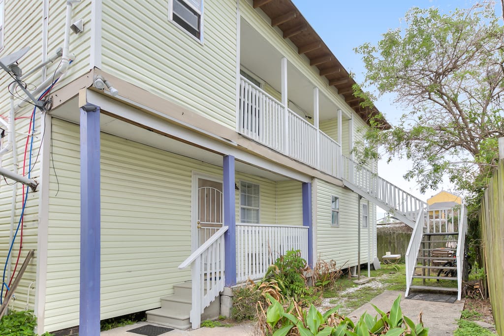 Unit is upstairs unit with balcony