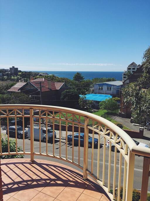 The view from the bedrooms balcony