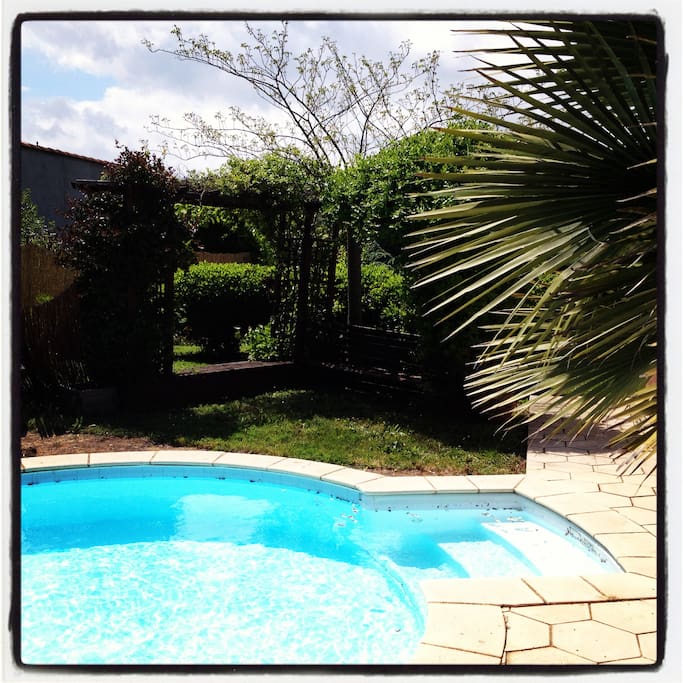View of pool from patio