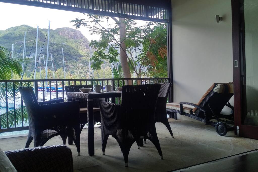 Spacious and breezy Main Veranda with Sunbed
