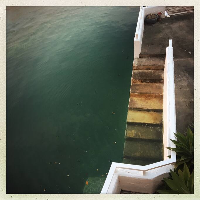 View of steps from top balcony