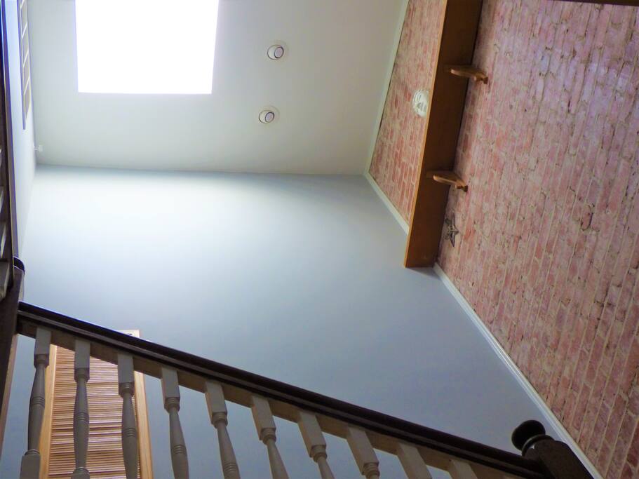 Skylight floods center of apartment with light