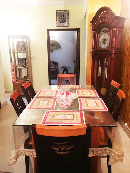 The dining space.
