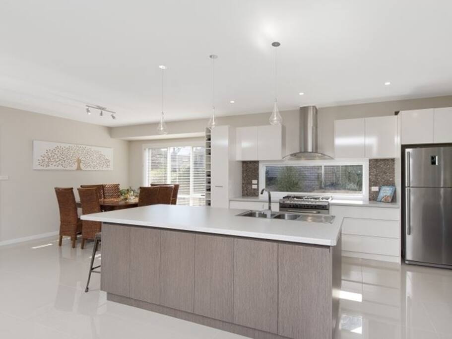 Large kitchen and entertaining space