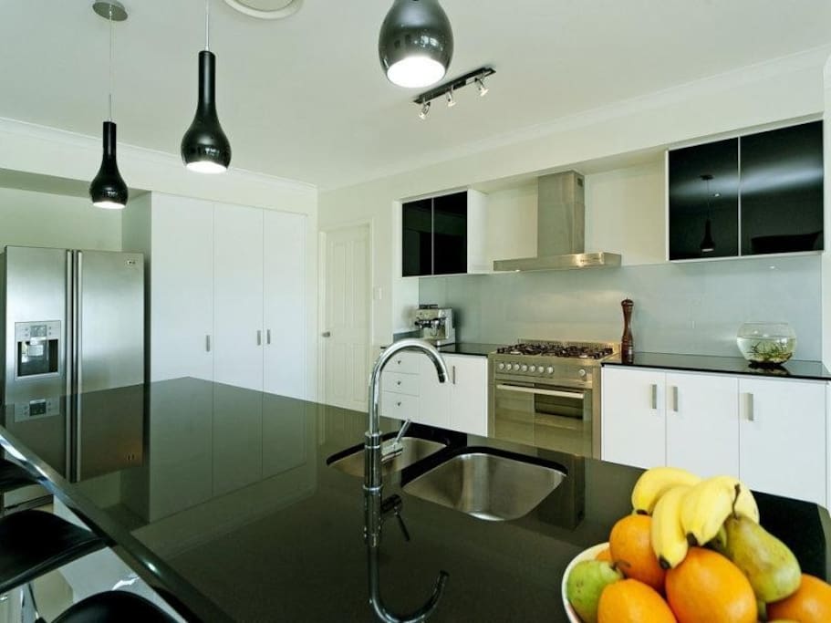 Stainless kitchen with Italian coffeemaker