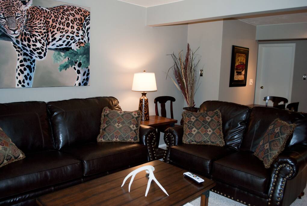 Livingroom with big screen TV , DVD, and WIFI