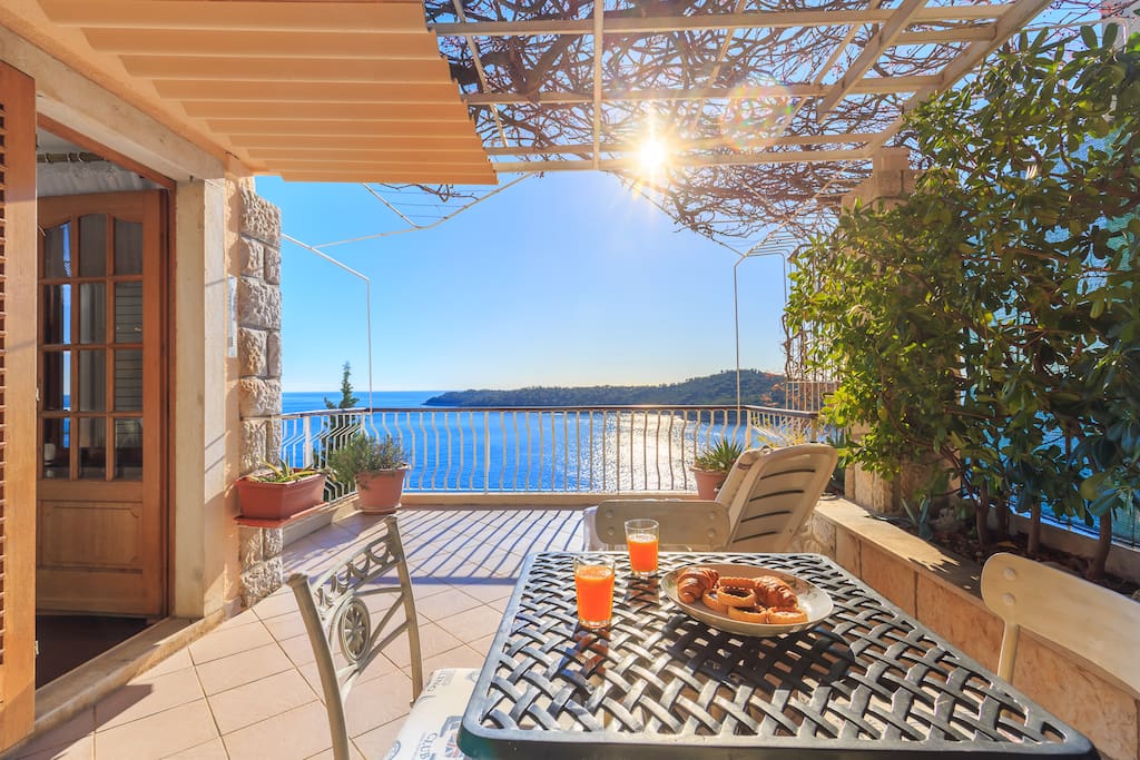 Terrace and sun lounger