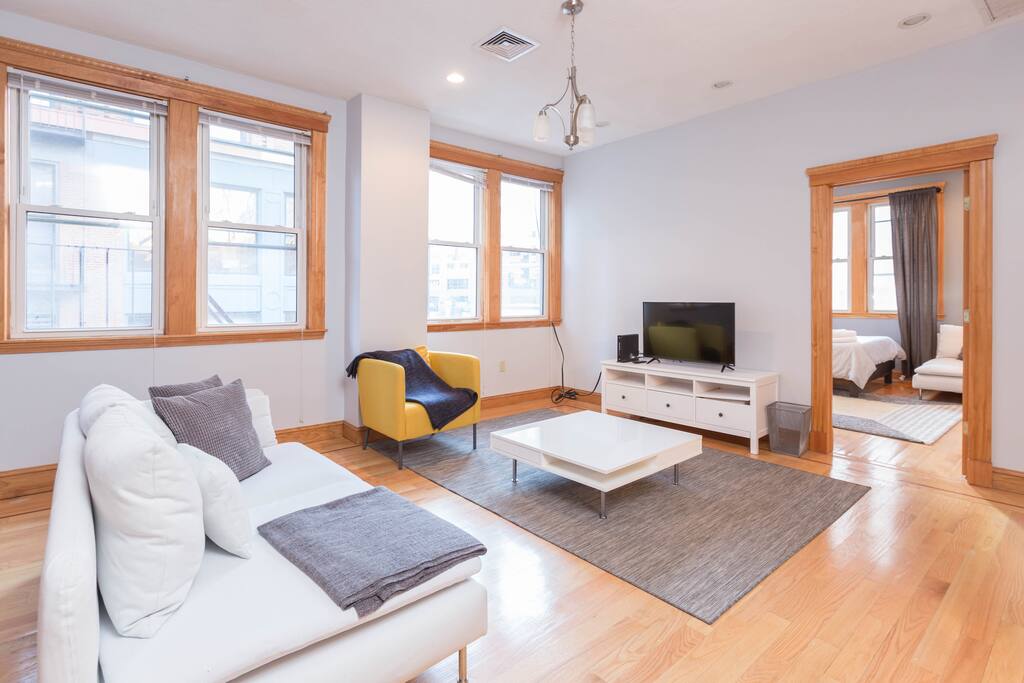 The 2 BR occupies the entire second floor and has tons of natural light