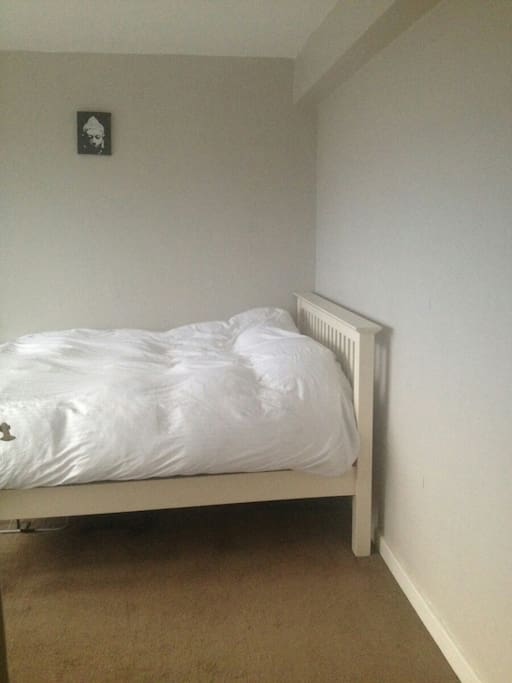 Comfortable clean double bed, and sheets.