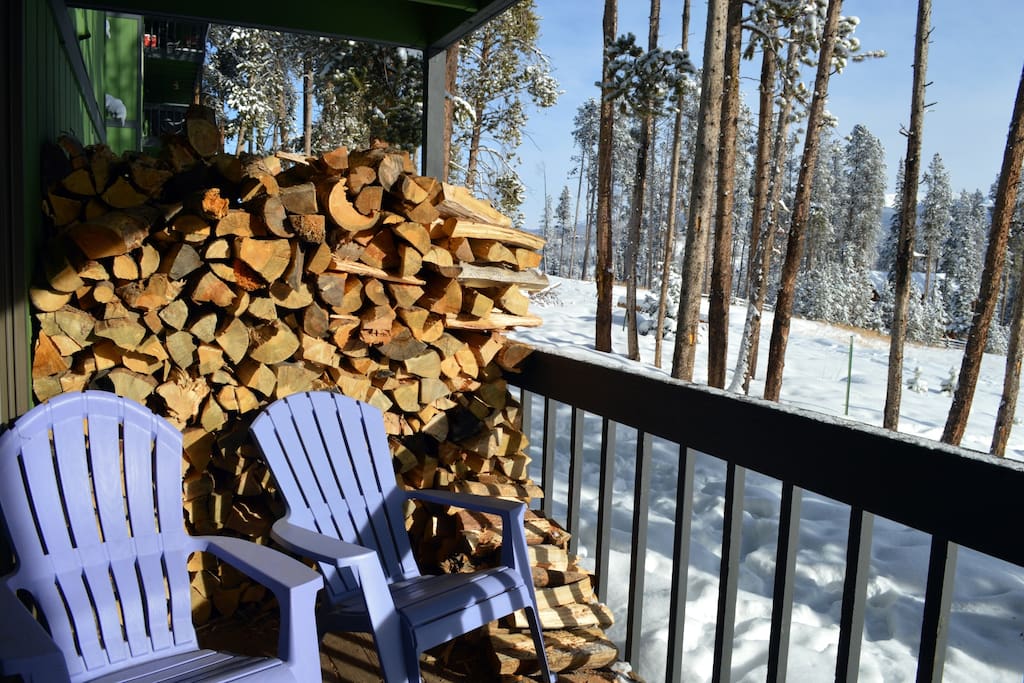 Back porch with plenty of firewood!