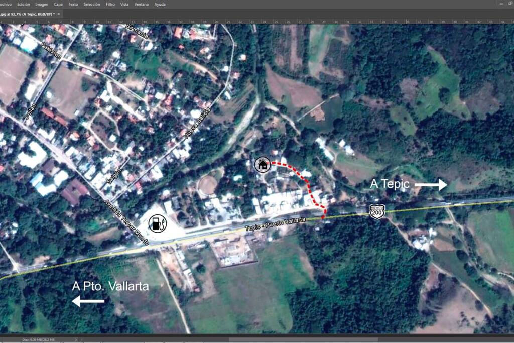 A 15 minutos del pueblo y rápido acceso a la carretera salida a puerto vallarta