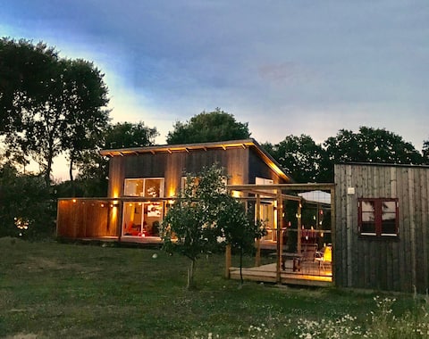 Modern house in a peaceful countryside setting