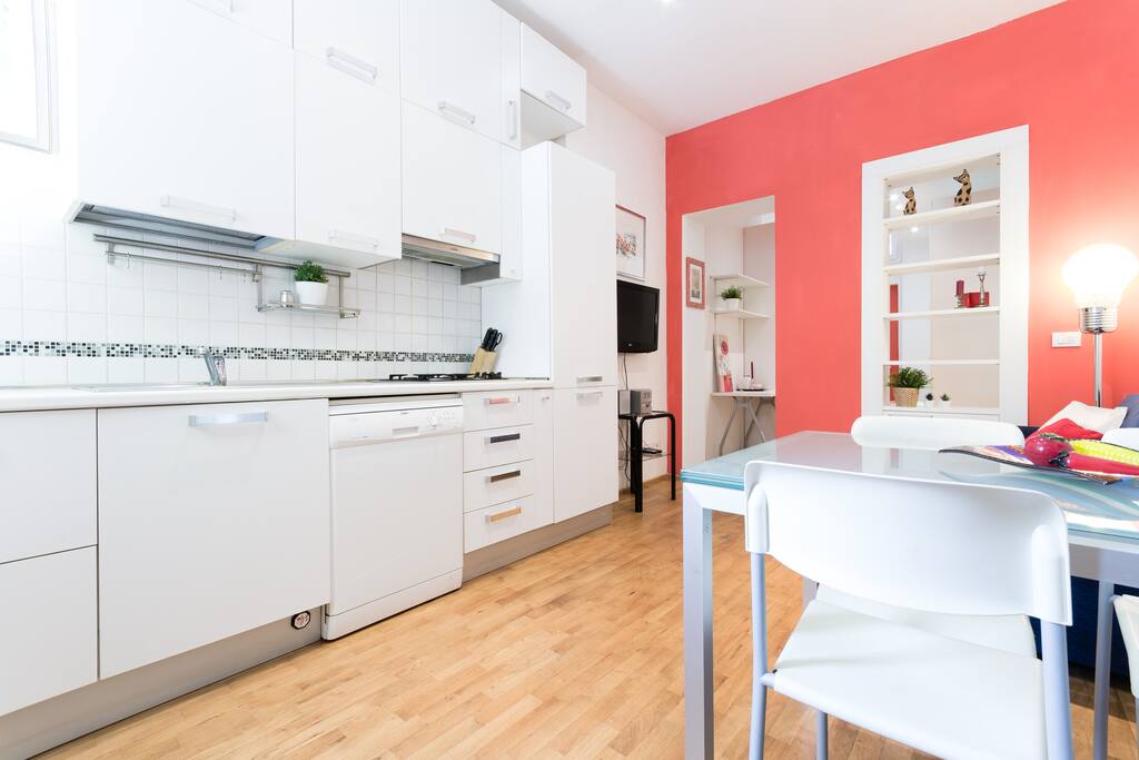 Entrance with kitchen