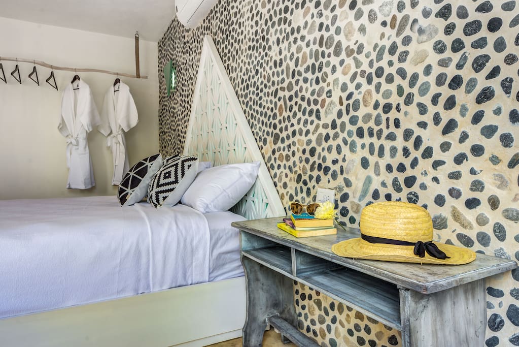 Modern design with the famous white sands of Tulum beach just steps away