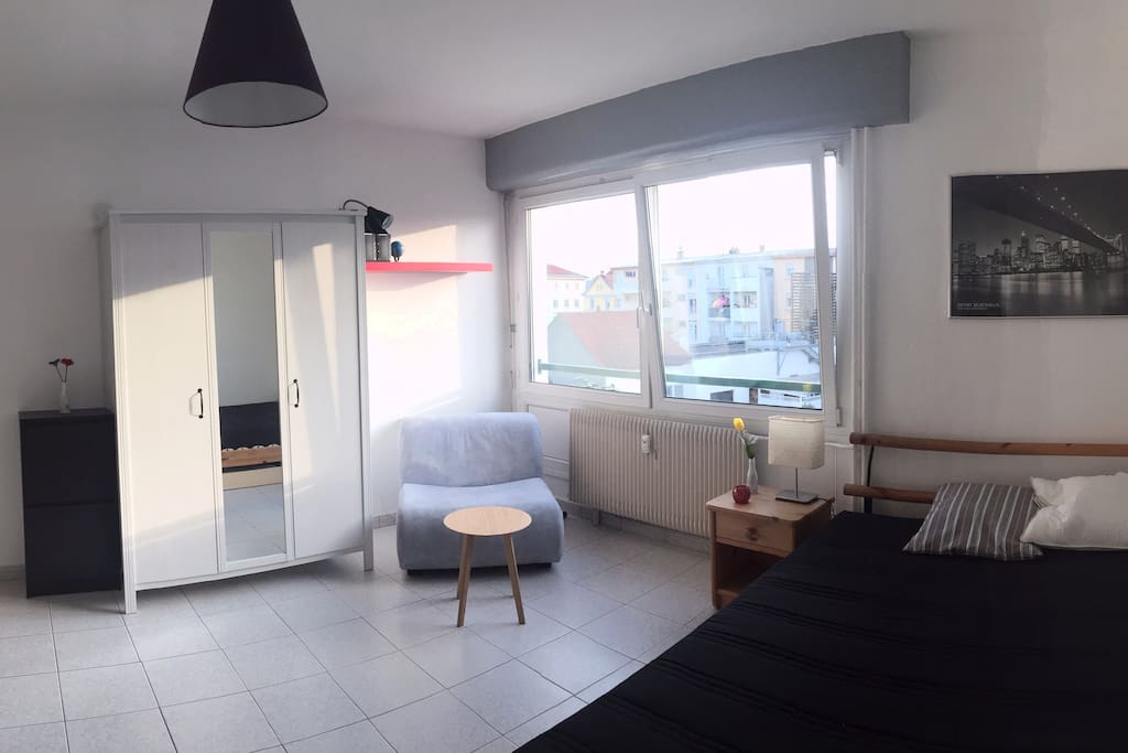 Bed and Living Space