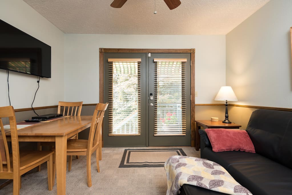 Separate entrance up one level