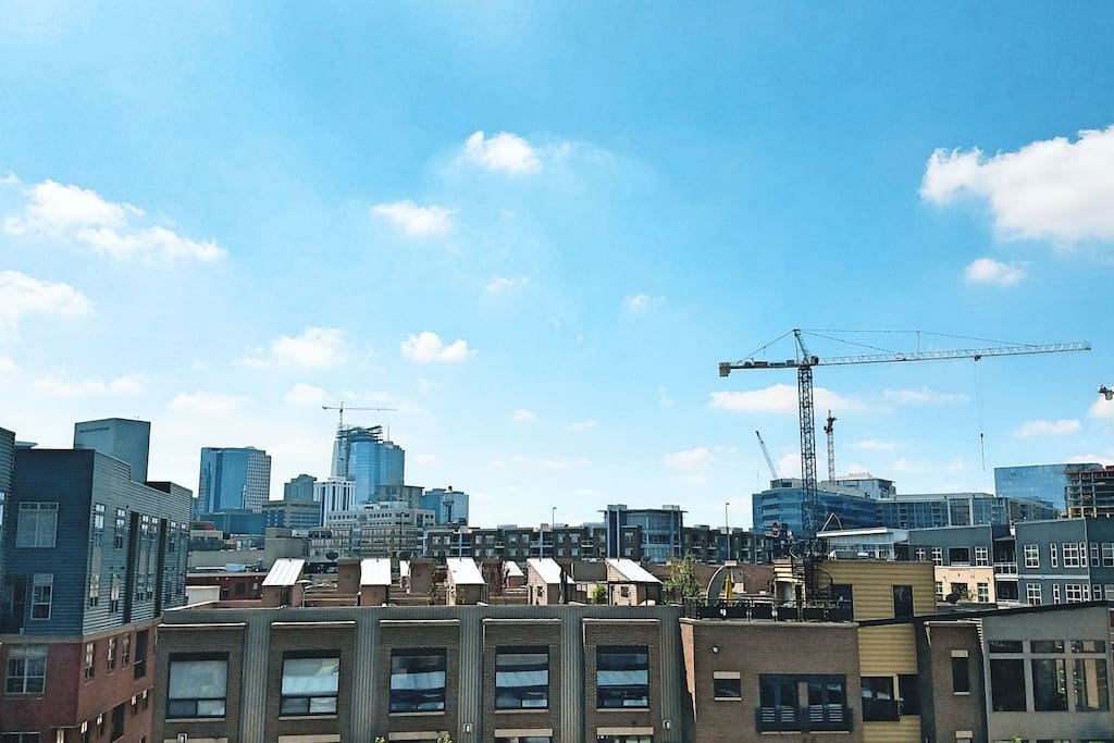 enjoy the city view from the patio