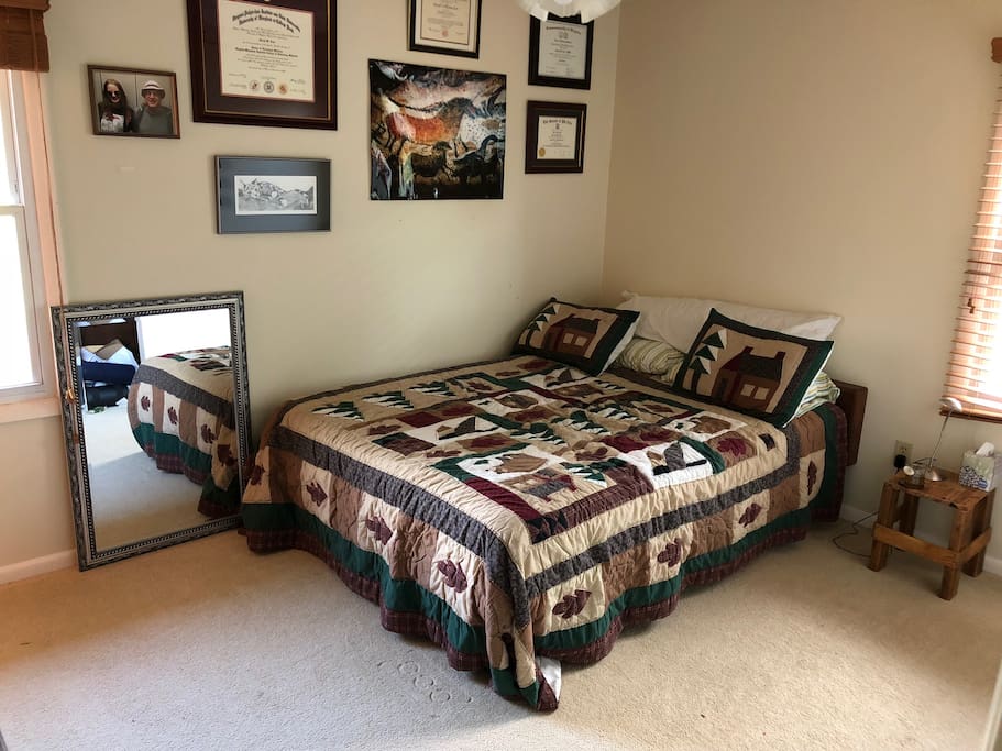 The bedroom - queen sized bed.
