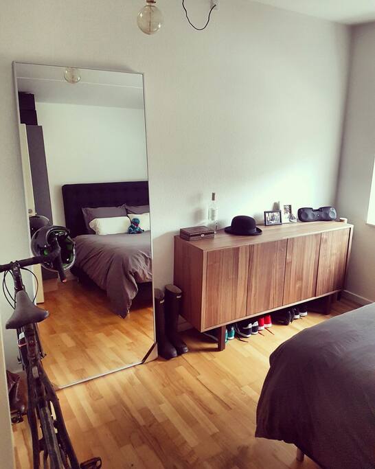 Bedroom, view a closet and double bed