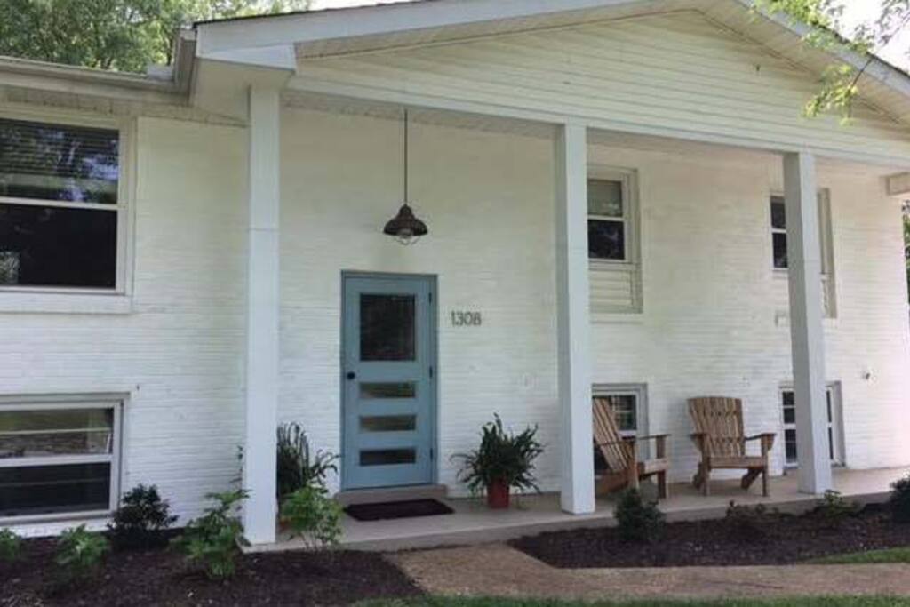 The front of our house, walk around to the back and look for the double French doors under the deck to enter the Airbnb.
