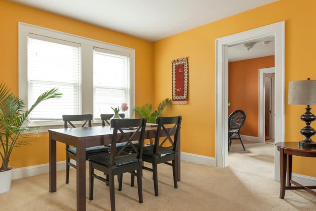 Dining table in living room