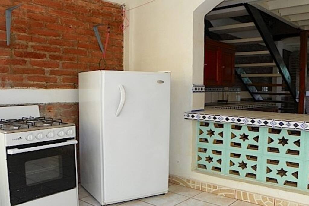 Fridge and stove