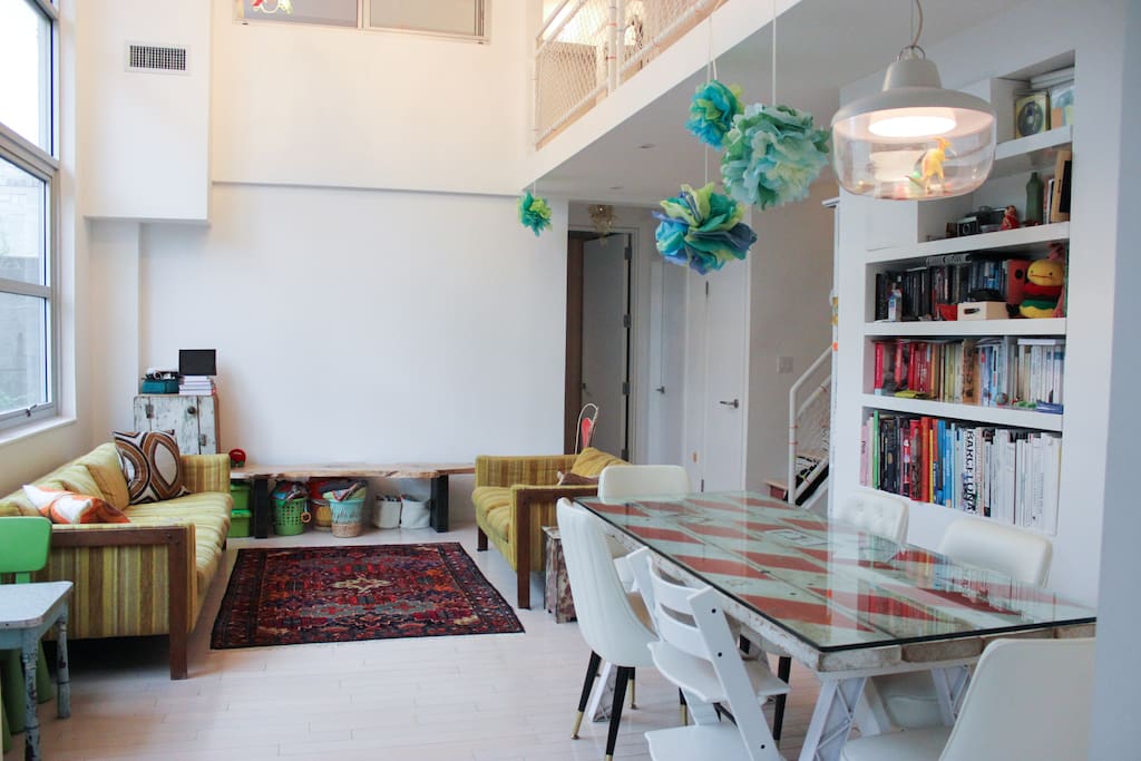 Double height living room