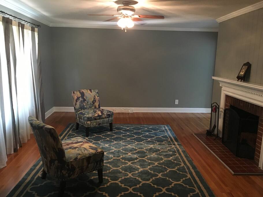 Main living room and fireplace (not fully furnished yet)