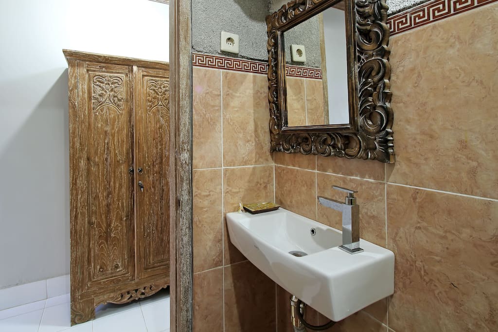 the bathroom/washbashin