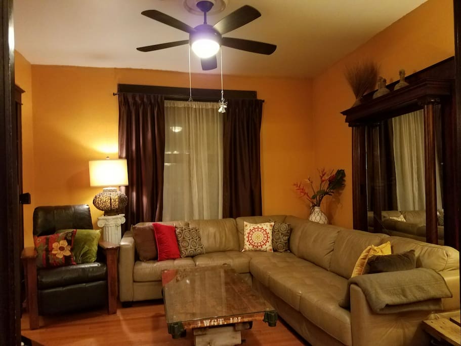 Watch TV, read a book or snooze on the big comfy couch.