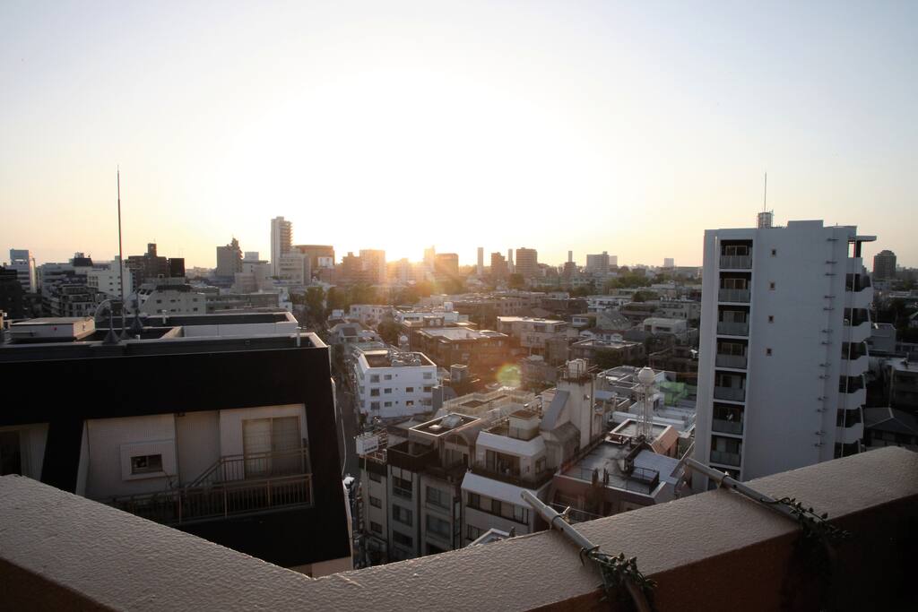 From balcony at sunset
