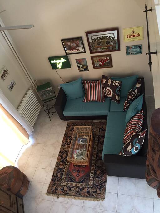 View of living room from loft