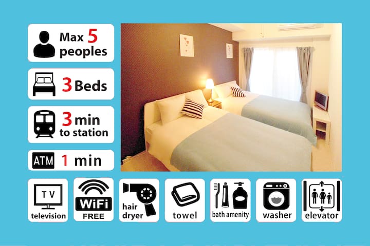 ★★★very near Dotonbori★１min Nippombashi sta★WiFi !