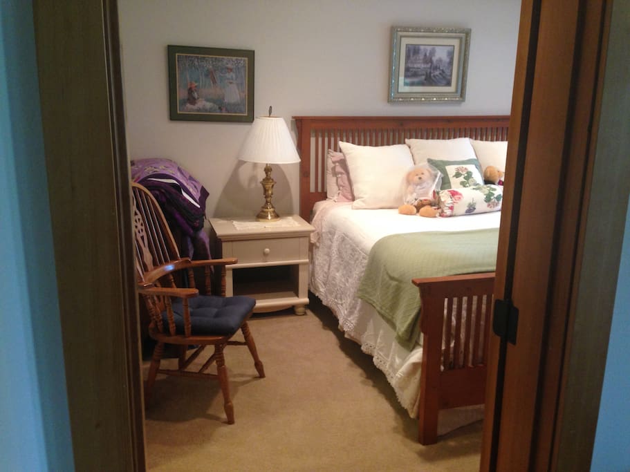Master Bedroom "Honeymoon Suite" with comfortable king sized bed and full private bath.