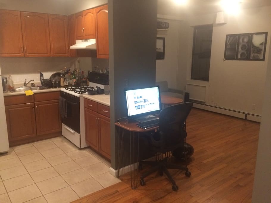 kitchen & living room viewed from foyer
