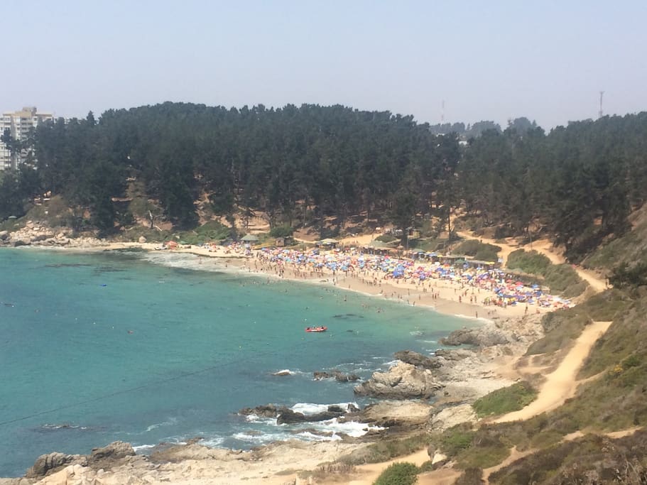 Vista panorámic de Playa Canelo y Canelillos desde parque natural