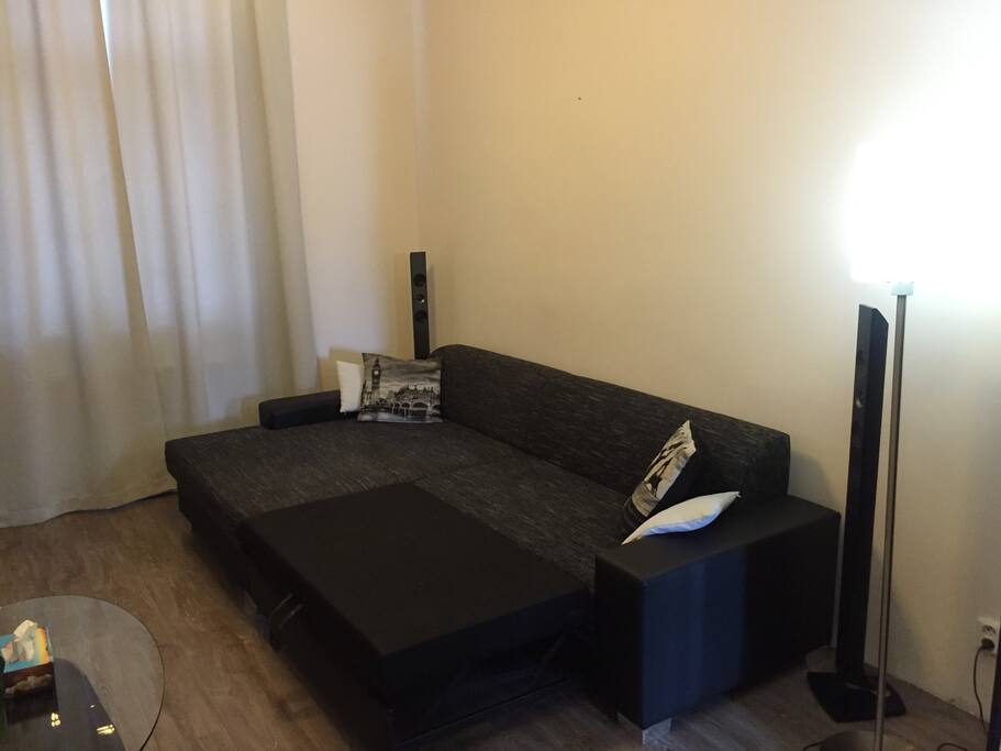 foldaway sofa that can serve as a bed for two