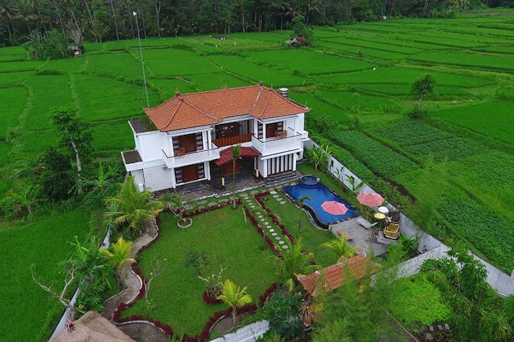 Bird eye view of villa Shanti Padma