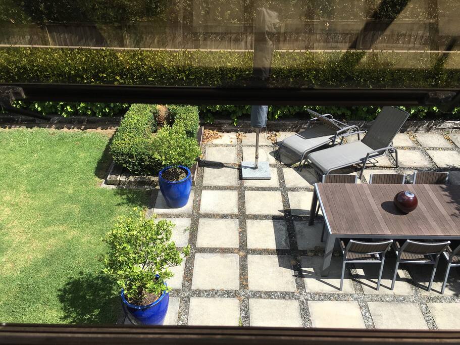 The back yard outside your door