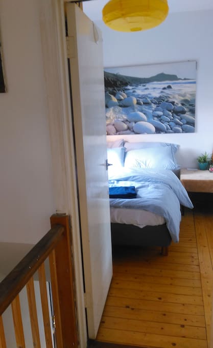Bedroom: View into room from the upstairs landing