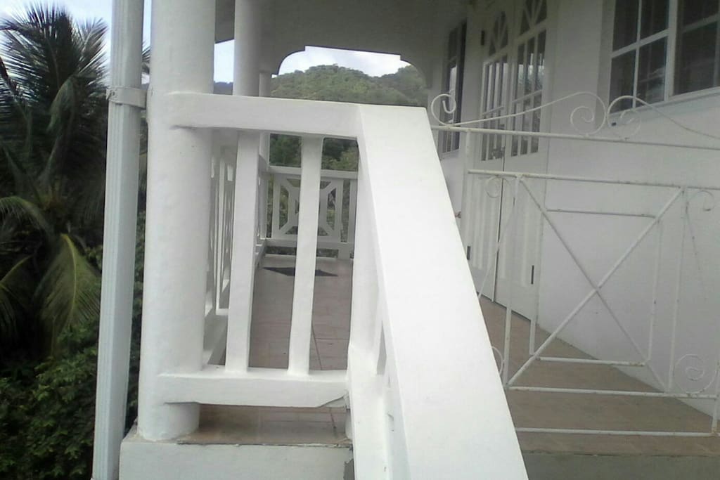 Balcony and entrance.