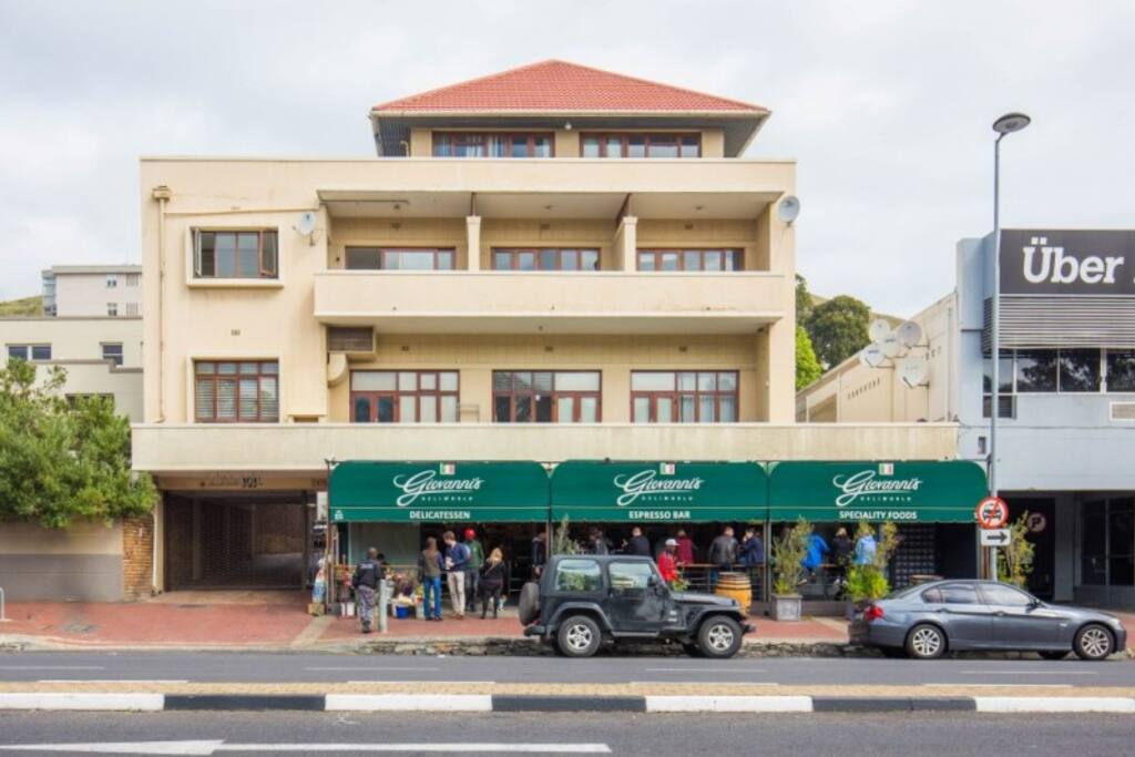 front and entrance of the apartment block