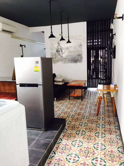 Open kitchen and living room