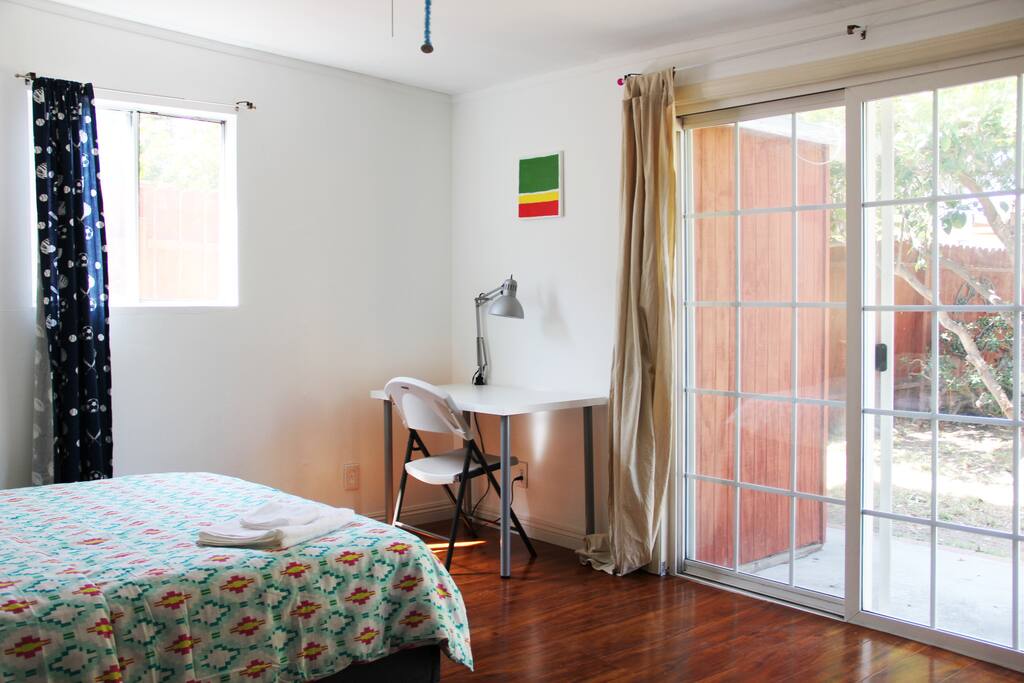 Desk and sliding door
