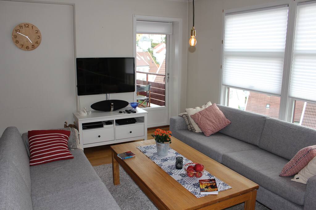 Livingroom with television, wi-fi and loudspeaker.