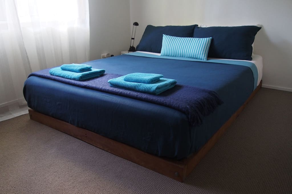 Main bedroom with Queen size latex mattress.